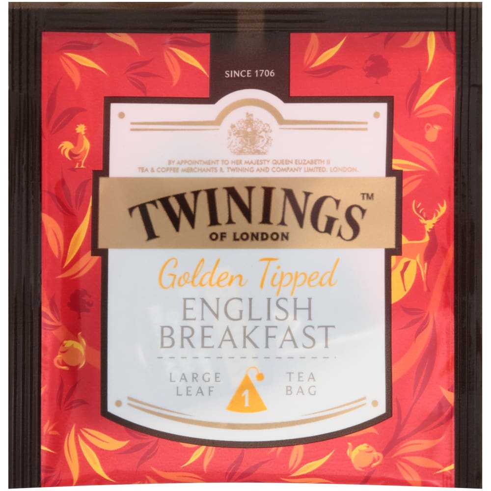 Twinings Golden Tipped English Breakfast Platinum Tea Sachets, Regular